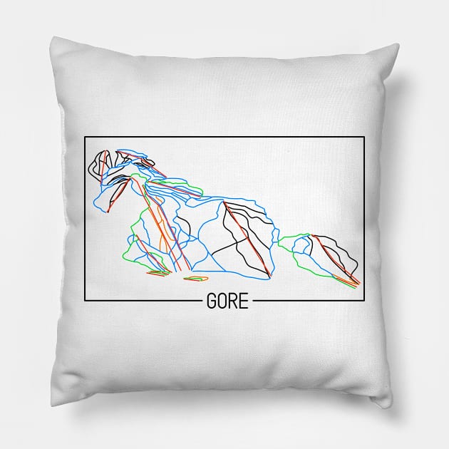 Gore Mountain Trail Rating Map Pillow by ChasingGnarnia