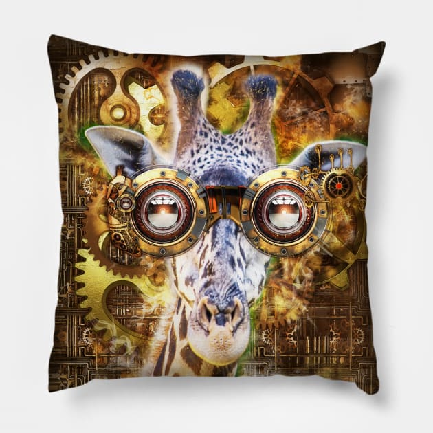 Steampunk Giraffe Pillow by 1AlmightySprout