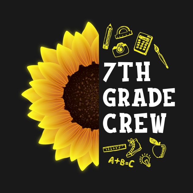 Seventh grade Crew Shirt First Day Preschool Back to School Sunflower Gift by hardyhtud