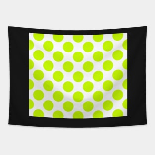 Chartreuse Green Yellow Neon Bright Polka Dots Cute Bold Fun Pattern Tapestry