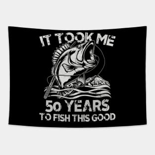 It Took Me 50 Years To Fish 50th Birthday Gift Tapestry