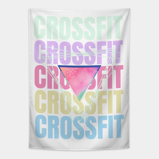 The word crossfit in pastel tones Tapestry by Studio468