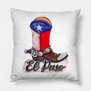 El Paso Texas Cowboy Boot Pillow