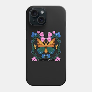 Magic moth, inspirational art florals and butterflies, botanical art, Phone Case