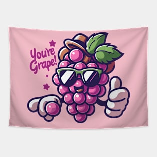 You Are Grape | Cute Grape Design for You Are Great | Motivational Quote Tapestry