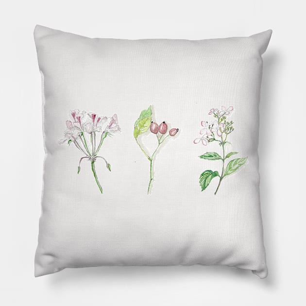 Autumn Flowers Pillow by ArtistAnnieK