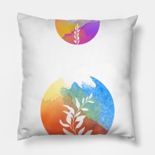 FLOWER CIRCLE WATERCOLOR Pillow