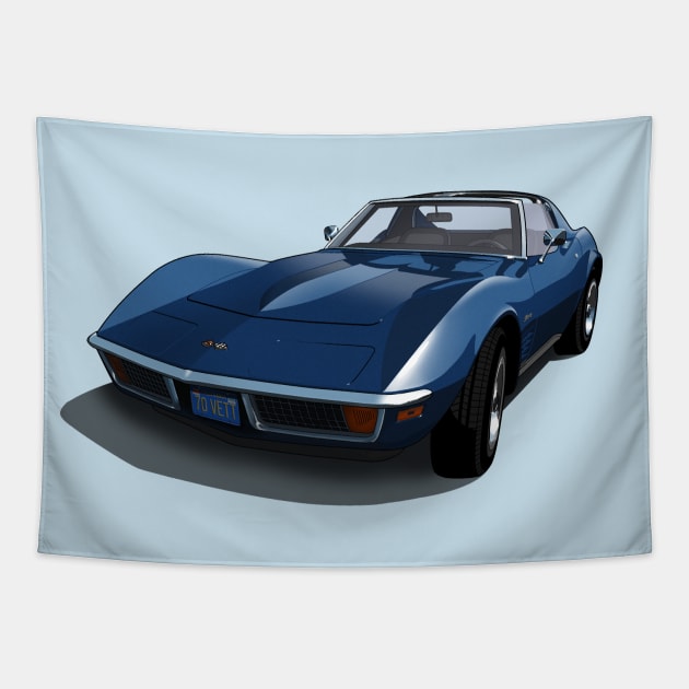 1970 Corvette Stingray in Bridgehampton Blue Tapestry by candcretro