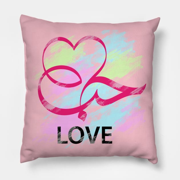 Love in Arabic calligraphy Pillow by calligraphyArabic