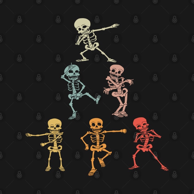 Retro Dancing Skeletons Cool Christmas Tree Dance Pose by Etopix