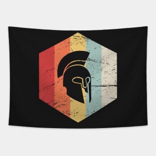 Retro Sparta Helmet Icon Tapestry