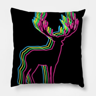 Deer 80s Neon Pillow