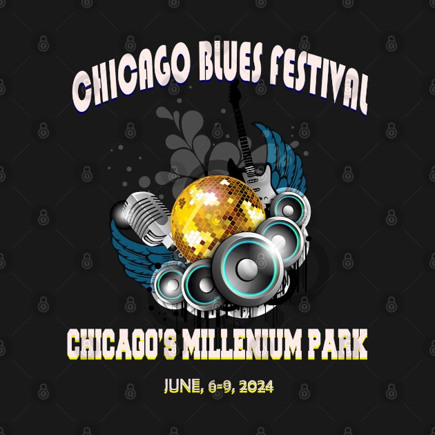 CHICAGO BLUES FESTIVAL T SHIRT by Menang17