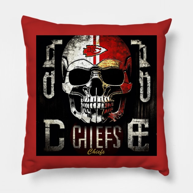 Kansas City Football Skull Pillow by Ruggeri Collection