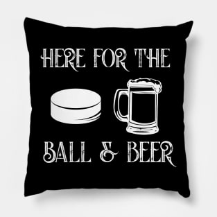 Balls & beer funny hockey alley sport drinking Pillow