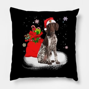 Christmas Santa German Shorthaired Pointer Pillow