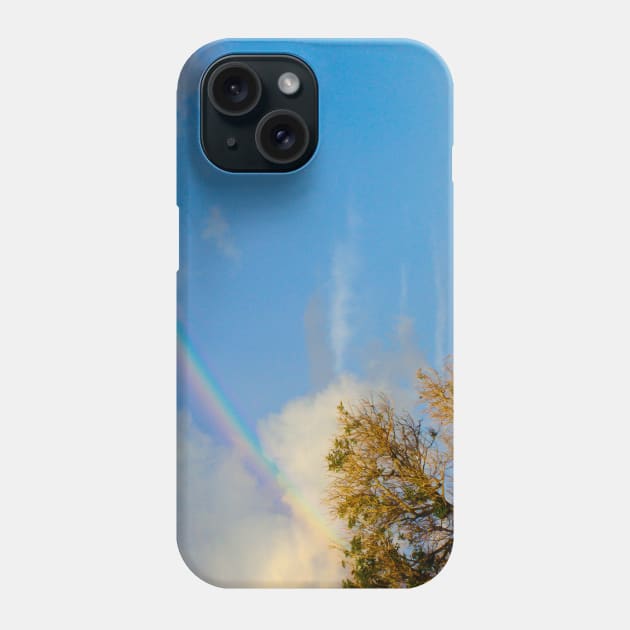 Blue sky and a beautiful rainbow | Photography Phone Case by Lizzamour