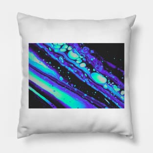 Blue Abstract Watercolor Swirl Pillow