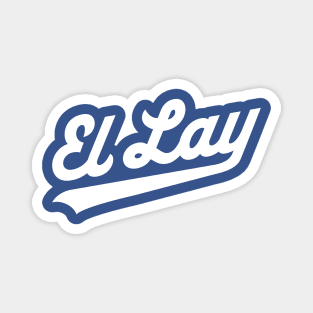 Los Angeles 'El Lay' Baseball Script Fan T-Shirt: Show Off Your LA Baseball Passion with Style! Magnet