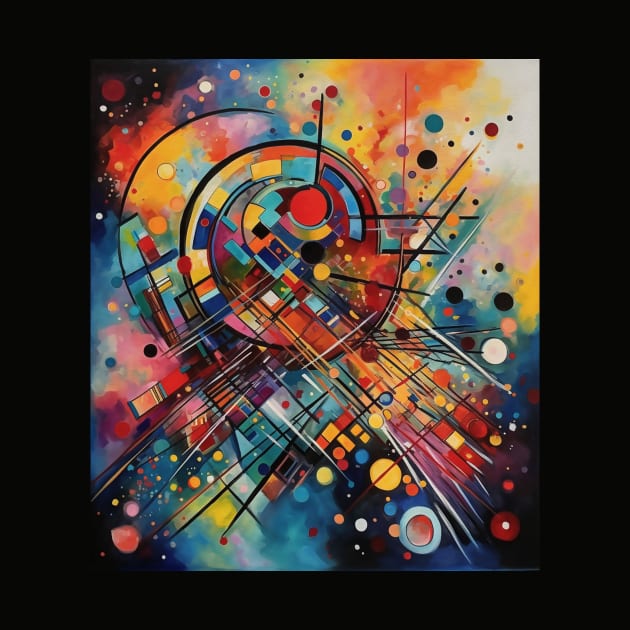 Colorful Music Geometric Abstract Painting by Blue Planet Boutique