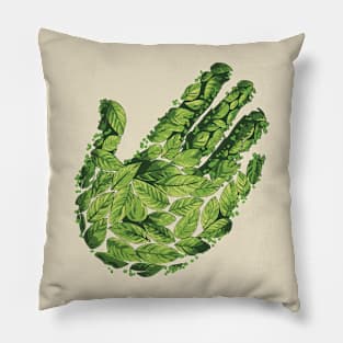 Earth Day Leaves Handprint Pillow