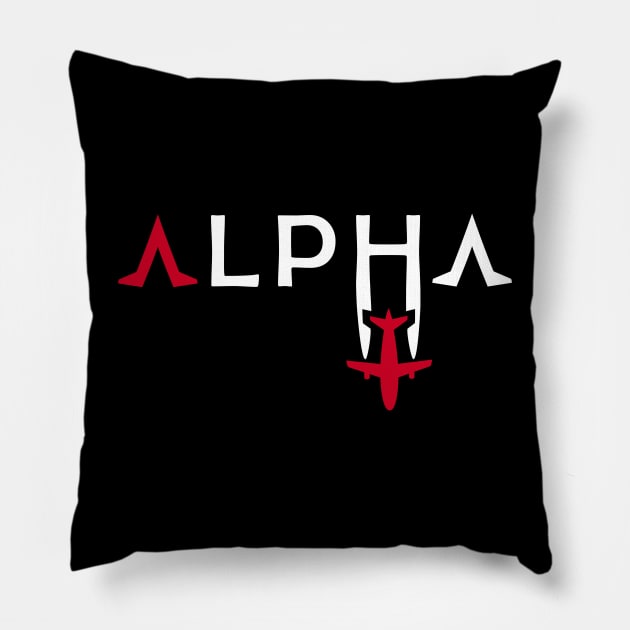 Alpha Aviation Phonetic Alphabet Pilot Airplane Pillow by For HerHim