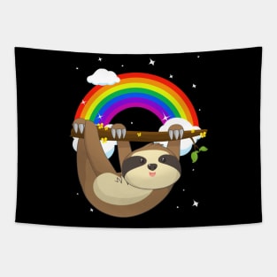 Funny Climbing Sloth LGBT Community Pride T-Shirt Tapestry
