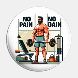 No Pain, No Gain: Bodybuilder's Motivation Pin