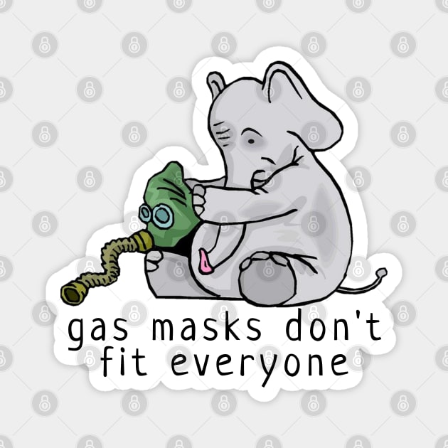 Gas Masks Elephant Magnet by HolidayBug
