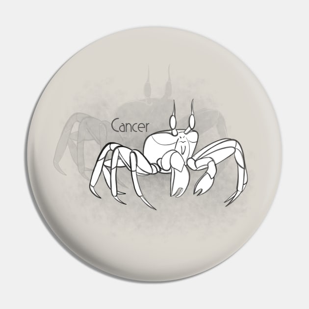 Zodiac sign Cancer - Black and white lineart Pin by Red Fody
