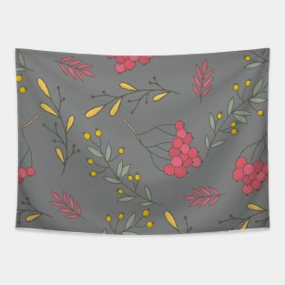 Red berries pattern Tapestry
