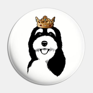 Bernedoodle Dog King Queen Wearing Crown Pin