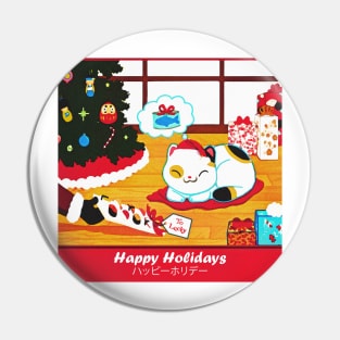 Cat Sushi Christmas design Pin