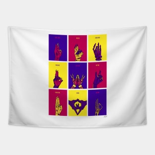 MONSTER MUDRAS color Tapestry