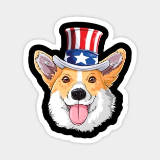 4th Of July Corgi Shirt Magnet