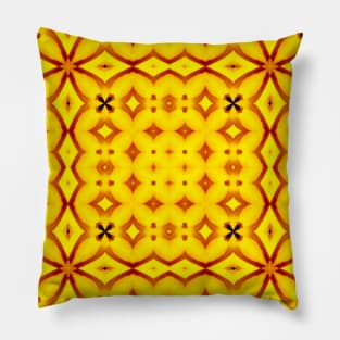 Bright Yellow Expressionist Art Yellow Rose Pattern 3 Pillow