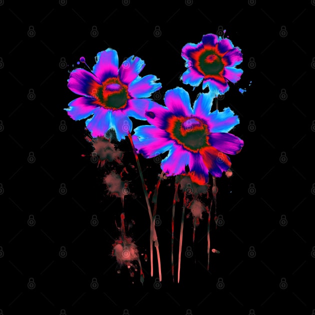 Colorful Psychodelic Flowers by Ravenglow