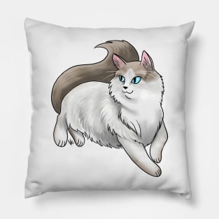 Cat - Ragdoll - Tan and White Pillow