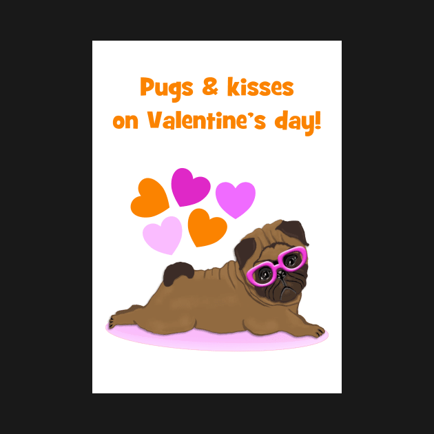 Pugs and kisses on Valentines day by Happyoninside