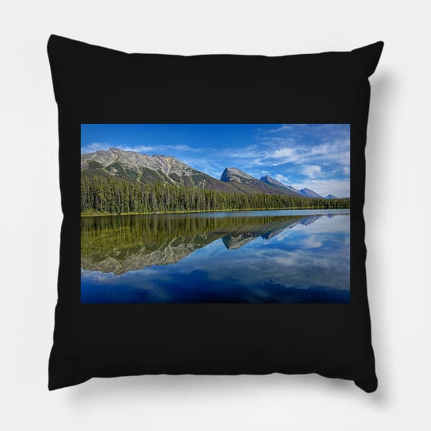 Endless Ridge Chain mountain range Jasper National Park Pillow by WayneOxfordPh