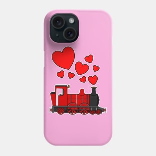 Valentines Day Train Steam Engine Love Hearts Phone Case