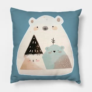 3 сartoon bears Pillow