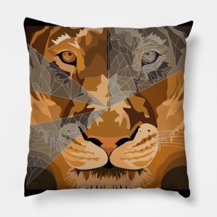 Lion Big Cat 3d Line Pillow