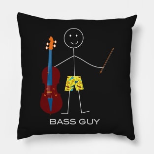 Funny Mens Double Bass Player Pillow