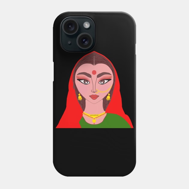 Indian Women Graphic Design Phone Case by TANSHAMAYA