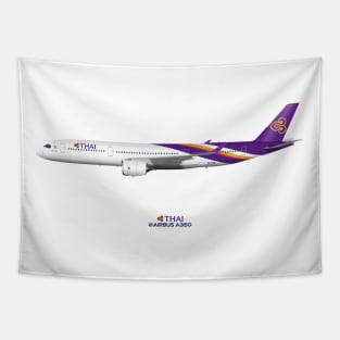 Illustration of Thai Airbus A350 Tapestry