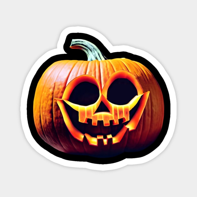 Scary Halloween Pumpkin Art Magnet by Lower Expectations