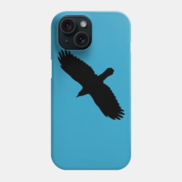 Flying Crow Black Bird Silhouette Phone Case by NaturalDesign