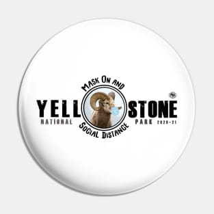 Yellowstone Bighorn Mask On & Social Distance Pin