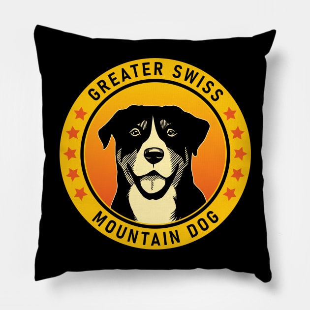 Greater Swiss Mountain Dog Portrait Pillow by millersye